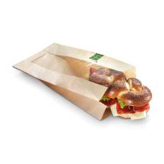 Sandwichpose med rude 37x16 cm, 500 stk PaperWise/PLA