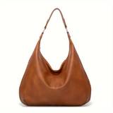 Vintage Vegan Hobo Bag, Retro Large Capacity Shoulder Bag, Women's Fashion Handbag & Purse