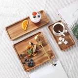 SHEIN 1pc Acacia Wood Tray, Suitable For Family, Restaurant, Bakery, Coffee Shop Etc. As Breakfast, Afternoon Tea, Snack, Coffee, Cake Dessert Serving, Etc.