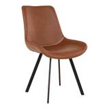 Memphis Spisebordsstol - Stol i brun PU med sorte ben HN1226