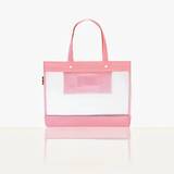 SHEIN 1pc Light Pink Transparent Tote Bag For Handbag, Document Bag, Travel Bag, Luggage, Cosmetic Bag, Colorful Folder, Unisex Office Bag