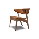 Sibast Furniture No 7 Lounge Chair Full Upholstered SH: 35 cm - White Oiled Oak / SILK 250 Cognac