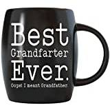 Kaffeetasse mit Aufschrift "Best Grandfather Ever", 473 ml, Schwarz