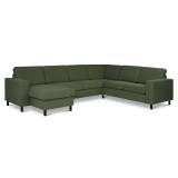Pan sofa (Hjørnesofa med chaiselong vendbar L295 x D230 cm, Winther Moss Green Austin)