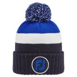 FootJoy Pom Pom Beanie Hat - Navy/White/Blue