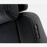 Kontorstol KAB Seating Executive, White-Line Sort tekstil fighter inkl. armlæn og nakkestøtte i sort skind