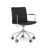 Swedese Stella kontorstol kan hæves/sænkes med tilt læder Elmosoft 99999 sort, kromstel, affjedring i ryggen