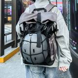 SHEIN New Trendy Basketball Shaped Fashionable Men Roll Top Backpack With Multi-Functional Shoulder Straps To Carry Helmet And Other Essentials, Ideal For C