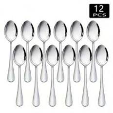 Pcs Silver Stainless Steel Dinner Spoon Suitable For Home Kitchen Hotel Banquet - Silver - 6-piece Spoon (1 Set),12-piece Spoon (1 Set)