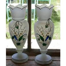 2 Antikke Victorianske opalglasvaser