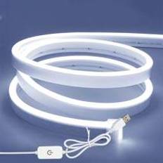 V Touch Open Light Neon LED Strip Light ftm Silicone Rope Light Waterproof Flexible Strip Light For Sign DIY Bedroom Travel Outdoor Party Holiday Deco - White - 1m,0.5m,2m,3m,5m