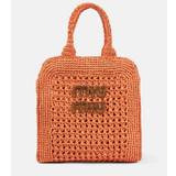 Miu Miu Small raffia tote bag - orange - One size fits all