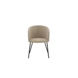 VENTURE DESIGN Berit spisebordsstol, m. armlæn - beige polyesterhør og sort stål