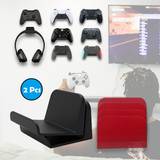 2 Pack Game Controller Holder Self Adhesive Tape Stick On Wall Mount For Universal Ps5 Ps4 Xbox 1 Steam/nintendo Switch/pc Video Game Controller Headphone Stand Hanger Headset Holder