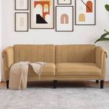 vidaXL 2-personers sofa velour brun