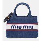 Miu Miu Logo denim tote bag - blue - One size fits all