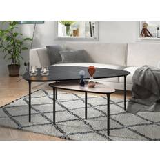 Thomsen Furniture Katrine sofabord (large, oval bordplade, laminat med sort kant)