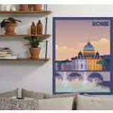 Italiensk vintage plakat med roma city klistermærke