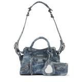 Balenciaga Neo Cagole XS denim shoulder bag - blue - One size fits all