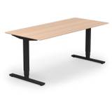 Copenhagen hæve sænkebord, sortgrå stel, birk bordplade i størrelsen 80x180 cm