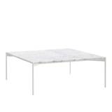 Adea - Plateau Table 90x90, White Carrara Marble Top White Option Legs
