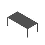 HAY New Order Table 100x200cm - Charcoal Powder Coated/Dark Grey Linoleum