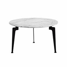 Innovation Marmor bord - hvid marmor m. sorte ben (Ø 70)