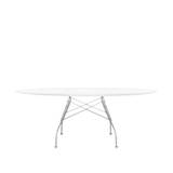 Kartell - Glossy Oval Table 4562 194x120, Chrome, White Polyester