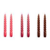 HAY - Candle Twist Set of 6 - Raspberry, dark punch and brown