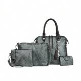 SHEIN 4pcs/Set Vintage Top Handle Tote Bag, Retro Crossbody Bag, Women's Fashion Handbag, Shoulder Bag & Purse