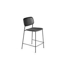 HAY Soft Edge 90 Bar Stool Low w. Seat Upholstery SH: 65 cm - Remix 173/Black Lacquered/Black Powder Coated Steel