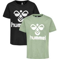 Hummel T-shirt - hmlTres - 2-pak - Hedge Green/Black - Hummel - 7 år (122) - T-Shirt