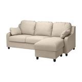 IKEA - VINLIDEN 3-pers. sofa med chaiselong, Hakebo beige