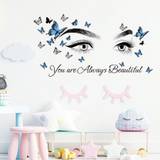 SHEIN 1pc You Are Eye Butterfly Removable Sticker For Living Room Bedroom Sofa Home Decor Wall Decal