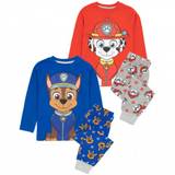 Paw Patrol Childrens/Kids Chase & Marshall Long Pyjama Set (Pack of 2) - 2-3 Years / Blue-Red-Grey