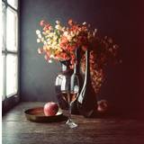 Still Life With Wine And An Apple Poster 30x40 cm