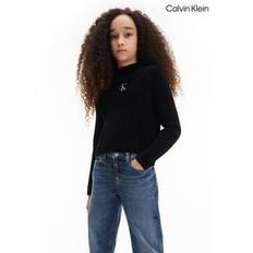 Calvin Klein Girls Chenille Monogram Black Sweater