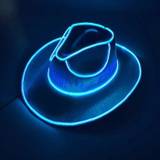 Sjov cowboy rave hat med LED Blå