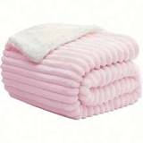 Piece Double Layer Baby Girl Pink Polyester Crib Blanket - Pink - one-size