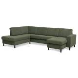 Pan sofa (U-Hjørnesofa venstrevendt L295 x D197 cm, Winther Moss Green Austin)