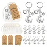 SHEIN 13pcs Sea Adventure Themed Keychain With Anchor, Steering Wheel, Lifebuoy, Bag Pendant Set For Engagement, Party Favors