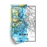 Plakat - Kort over rom på en abstrakt marmor baggrund
