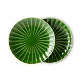 Keramik sidetallerken - Ripped green - 2 stk.
