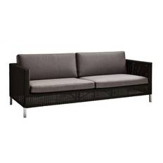 Cane-line Connect 3-pers. sofa m/hynder Sort/Grå