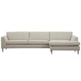 Nordic 3 pers. sofa m/chaiselong XL - stof/læder - L 303 x D 92/163 x H 81 cm