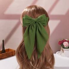 pc Fashionable Simple  Versatile Bow Knot Designed Spring Hair Clip For Women Cute - Army Green - one-size