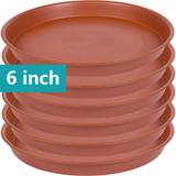 6 Packs, 6 Inch Plant Saucer, Heavy Duty Plastic Plant Saucer 6 Inch Round, Plant Tray For Pots, Flower Saucers For Indoors, Bird Bath Bowls, Trays For Planter Terracotta Color