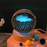 SHEIN 1pc Crystal Ball Laser Engraved Cloud & Rain Table Lamp, Colorful Night Light, Ideal Gift For Boyfriend, Girlfriend, Spouse, Kids, Classmates, Teacher