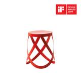 Cappellini - Ribbon Lacquered Low Stool, Metal Plate Structure, 4RO Matt Lacquer Red (RAL 3020) Finish