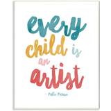 Staple Industries Every Child is an Artist Picasso Quote Wall Mural Colorful Design, 13 x 19, White